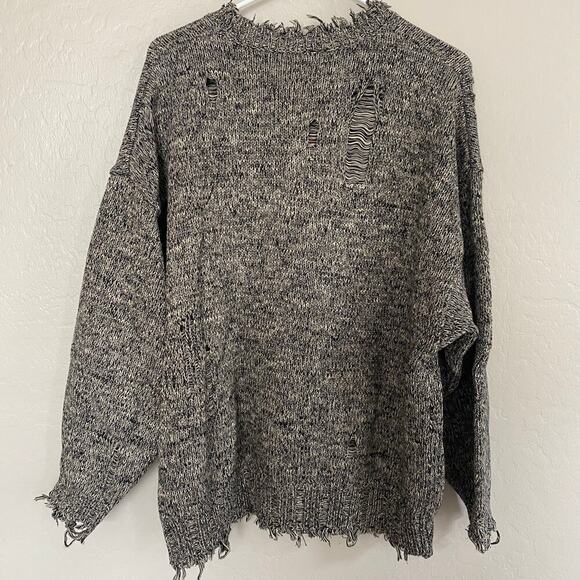 Denimist American Flag Sweater Womens Medium Oversized Distressed Anthropologie - Picture 2 of 5